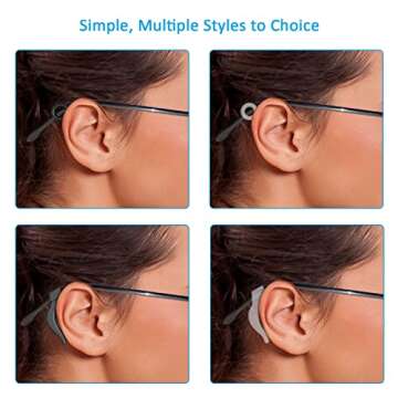 12 Pairs Mcyye Eyeglasses Ear Grips, Anti Slip Eyeglass Retainer, Premium Silicone Ear Hook, Keep Gl...