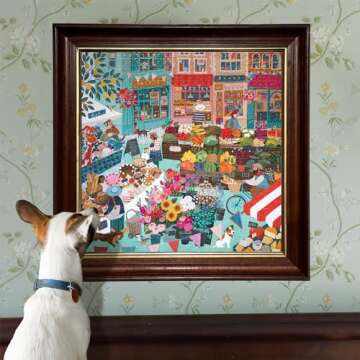 eeBoo English Green Market Puzzle - 1000 Piece Jigsaw