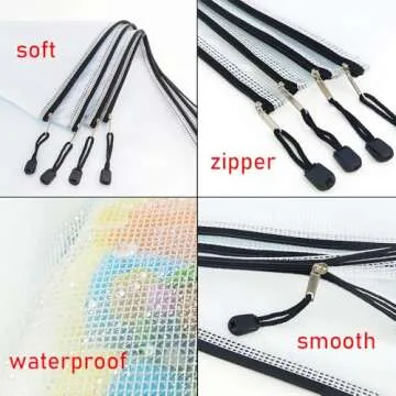 AUSTARK 10 Pcs Zipper Bags for Office School and Storage