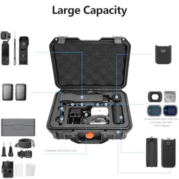 AMAZEAR Hard Case for DJI Osmo Pocket 3 - Osmo Pocket 3 Premium Accessories Small Hard Shell Carryin...