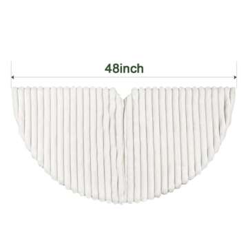 48 Inch Faux Fur Christmas Tree Skirt for Elegant Holiday Decor