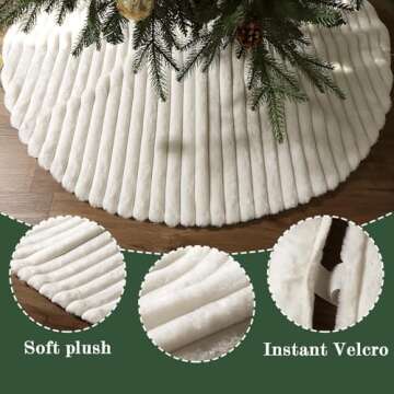 48 Inch Faux Fur Christmas Tree Skirt for Elegant Holiday Decor