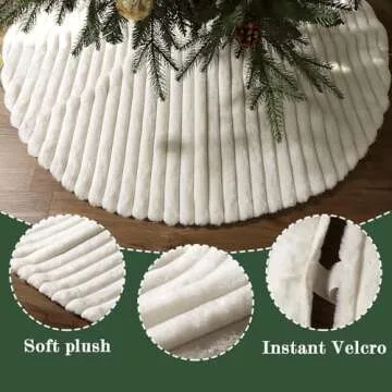 48 Inch Faux Fur Christmas Tree Skirt for Elegant Holiday Decor