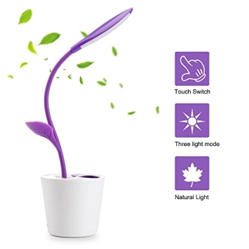 Dimmable LED Desk Table Lamp with USB Rechargeable Functionality