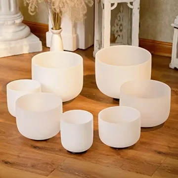 KVKA 7-12 inch 432hz Crystal Singing Bowls Set for Sound Healing