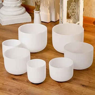 KVKA 7-12 inch 432hz Crystal Singing Bowls Set for Sound Healing