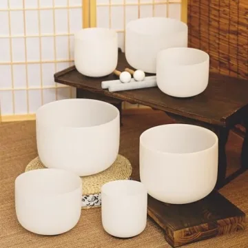 KVKA 7-12 inch 432hz Crystal Singing Bowls Set for Sound Healing