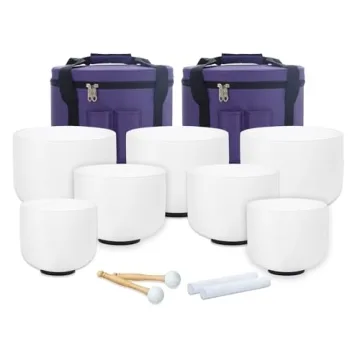 KVKA 7-12 inch 432hz Crystal Singing Bowls Set for Sound Healing