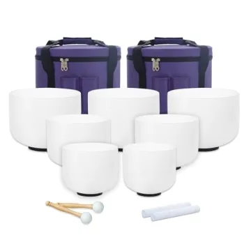 KVKA 7-12 inch 432hz Crystal Singing Bowls Set for Sound Healing