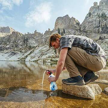 Platypus SoftBottle Flexible Water Bottle with Push-Pull Cap, Apex, 1.0-Liter, Clear White