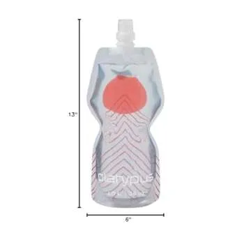 Platypus SoftBottle Flexible Water Bottle with Push-Pull Cap, Apex, 1.0-Liter, Clear White