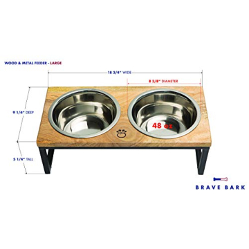 GF Pet Wood & Metal Feeder: Elevated Bowls for Pets