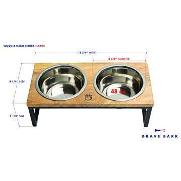 GF Pet Wood & Metal Feeder: Elevated Bowls for Pets