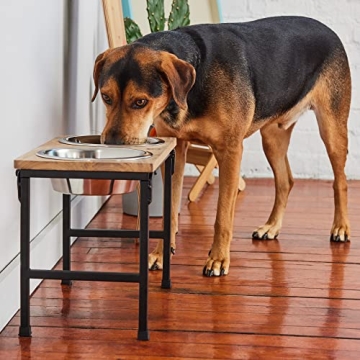 GF Pet Wood & Metal Feeder: Elevated Bowls for Pets
