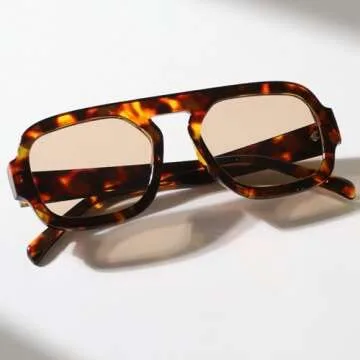 mincl Retro Square Sunglasses: Vintage Style & UV Protection for Everyone