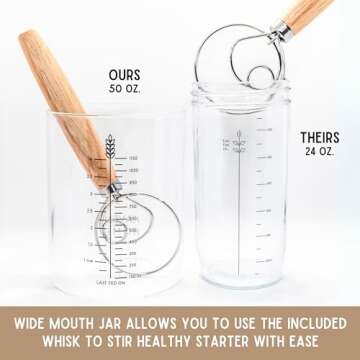 Sourdough Starter Kit | 50oz Wide Mouth Glass Jar | Sourdough Bread Baking Supplies| Sourdough Starter Jar | Sourdough Baking Kit | Sourdough Jar Wide Mouth | Sourdough Starter Jar Glass