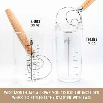 Sourdough Starter Kit | 50oz Wide Mouth Glass Jar | Sourdough Bread Baking Supplies| Sourdough Starter Jar | Sourdough Baking Kit | Sourdough Jar Wide Mouth | Sourdough Starter Jar Glass