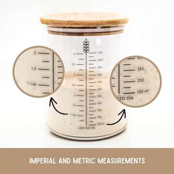 Sourdough Starter Kit | 50oz Wide Mouth Glass Jar | Sourdough Bread Baking Supplies| Sourdough Starter Jar | Sourdough Baking Kit | Sourdough Jar Wide Mouth | Sourdough Starter Jar Glass
