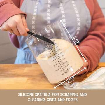 Sourdough Starter Kit | 50oz Wide Mouth Glass Jar | Sourdough Bread Baking Supplies| Sourdough Starter Jar | Sourdough Baking Kit | Sourdough Jar Wide Mouth | Sourdough Starter Jar Glass