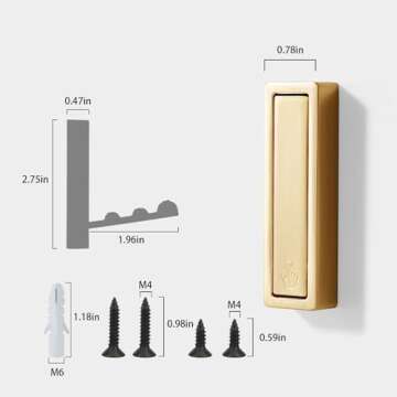 Foldable Hooks Wall Mount, Zinc Alloy retractable wall hooks for hanging for Hanging Coats Towels Backpacks Bags Brushed Gold Towel Hooks in The Bathroom,Closet,Entryway,Pool and Kitchen(Brushed gold