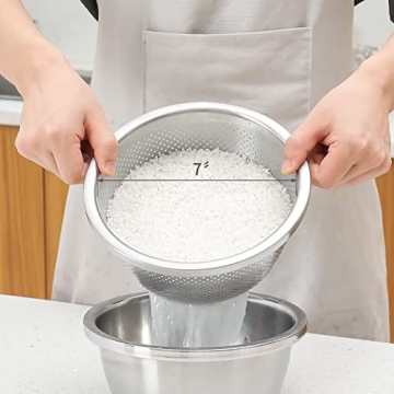 Premium 304 Stainless Steel Colander and Mixing Bowl Set