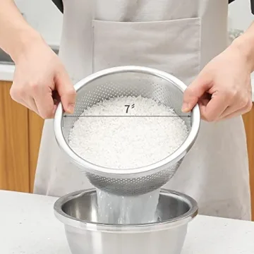 Premium 304 Stainless Steel Colander and Mixing Bowl Set