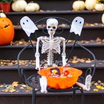 16" Posable Halloween Skeleton - Indoor/Outdoor Decor