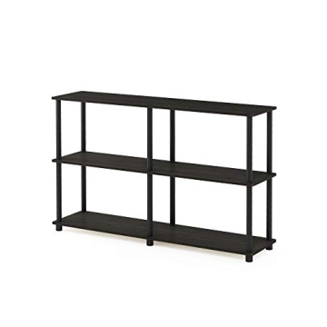 Furinno Turn-N-Tube 3-Tier Double Size Storage Display Rack - Espresso/Black