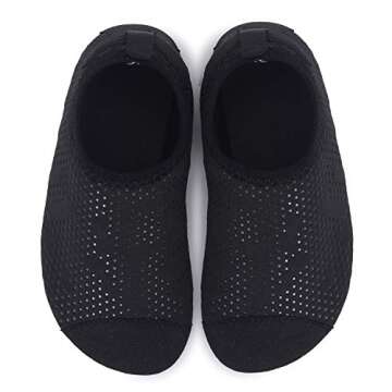 Kids Toddler Water Aqua Socks for Boys Girls Baby - Barefoot Quick Dry Swim Beach Pool Surf Shoes - Black 2.5-3.5 Little Kid