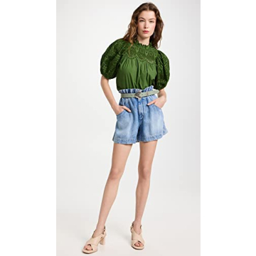 Ulla Johnson Women's Mischa Top - Elegant Eyelet Design