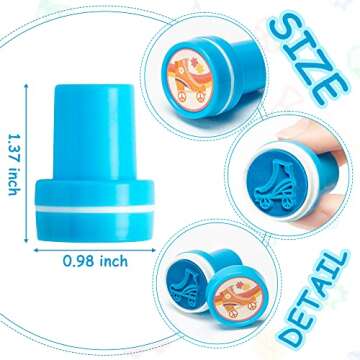 BkeeCten 24PCS Hippie Groovy Assorted Stamps, Colorful Self Inking Stamps Boho Hippie Rainbow Plasti...