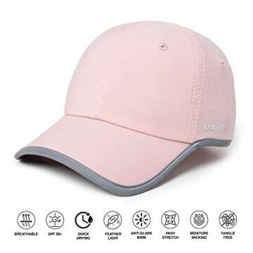 Ponyflo Performance Ponytail Running Hat - Ideal for Hair of All Types