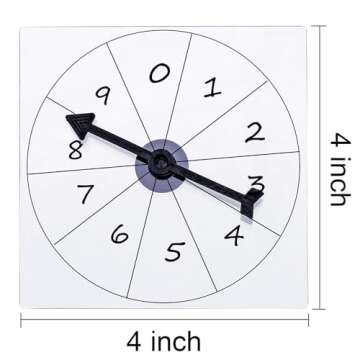 Gejoy 10 Pack Transparent Spinners for Classroom Clear Spinners Dry Erase Math Game with Rotating Arrow