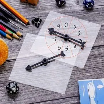 Gejoy 10 Pack Transparent Spinners for Classroom Clear Spinners Dry Erase Math Game with Rotating Arrow