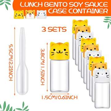 12 Pieces Bento Soy Sauce Case Container Bento Box Accessories, Mini Condiment Plastic Bottle with D...