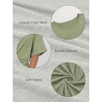 ATHMILE Womens Oversized T Shirts Loose Fit Crewneck Short Sleeve Summer Casual Blouse 2025 Y2K Tee Tops Army Green