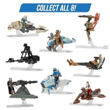 STAR WARS Micro Galaxy Squadron Scout Class Blind Box, 3-Pack - Series 5 - Receive 3 of 8 Assorted Collectible 2.5" Vehicles & 1" Figure - Easter Basket Stuffer Gift for Kids, Teens, Adults - 8+