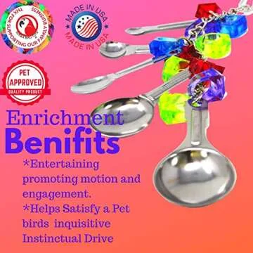 Bonka Bird Toys 1969 Spoon Delight Medium Large Parrot Bird Toy African Grey Parrot Amazon Conure and Similar Birds