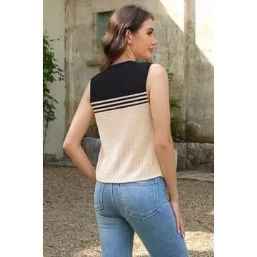 Disamer Women's Crochet Knit Sleeveless Vest with Pockets