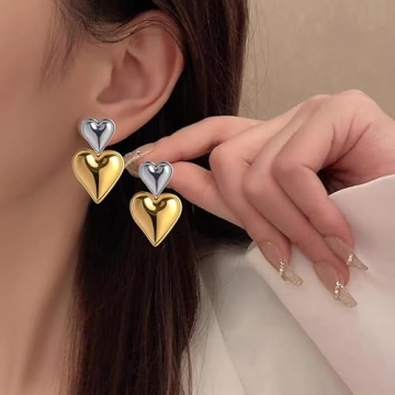 Heart Drop Earrings for Women - Elegant Dangle Jewelry