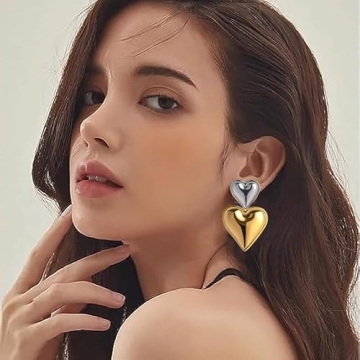 Heart Drop Earrings for Women - Elegant Dangle Jewelry