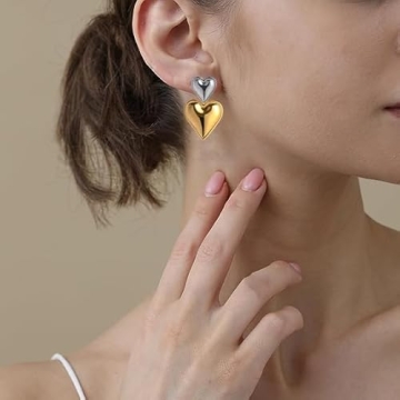 Heart Drop Earrings for Women - Elegant Dangle Jewelry