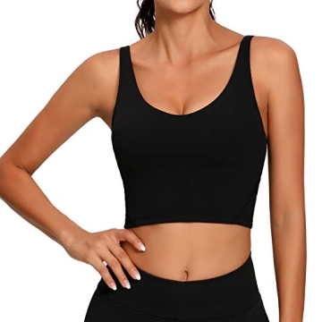 Lemedy Sports Bra Longline Crop Tank Top Padded Comfort