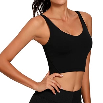 Lemedy Sports Bra Longline Crop Tank Top Padded Comfort