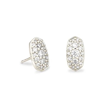 Kendra Scott Grayson Crystal Stud Earrings in Silver-Plated Brass with White Zirconia