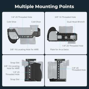 SmallRig Cage with Silicone Handgrip & Cold Shoe for Sony a6100, a6300, a6400-3164