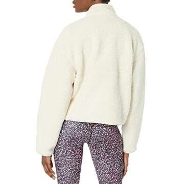 Bandier SJ-SJB10044-The Holly Half Zip Sweatshirt-Cream Sherpa-M