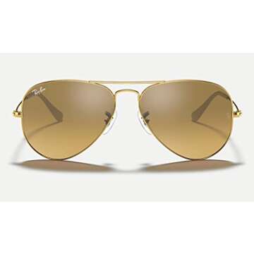 Ray-Ban RB3025 001/3K 55M Gold/Crystal Lens Brown Mirror Silver Gradient Aviator Sunglasses + BUNDLE with Designer iWear Kit