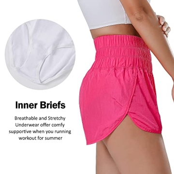 Aurefin Women’s High Waisted Athletic Shorts - Quick Dry Active Wear