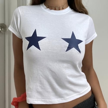 Y2k Cute Star Baby Tee - Women’s Trendy Short Sleeve Shirt